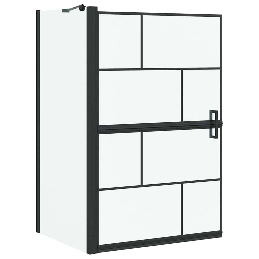 vidaXL Bad-Duschschirm Schwarz und Transparent 80 x 68 x 128 cm