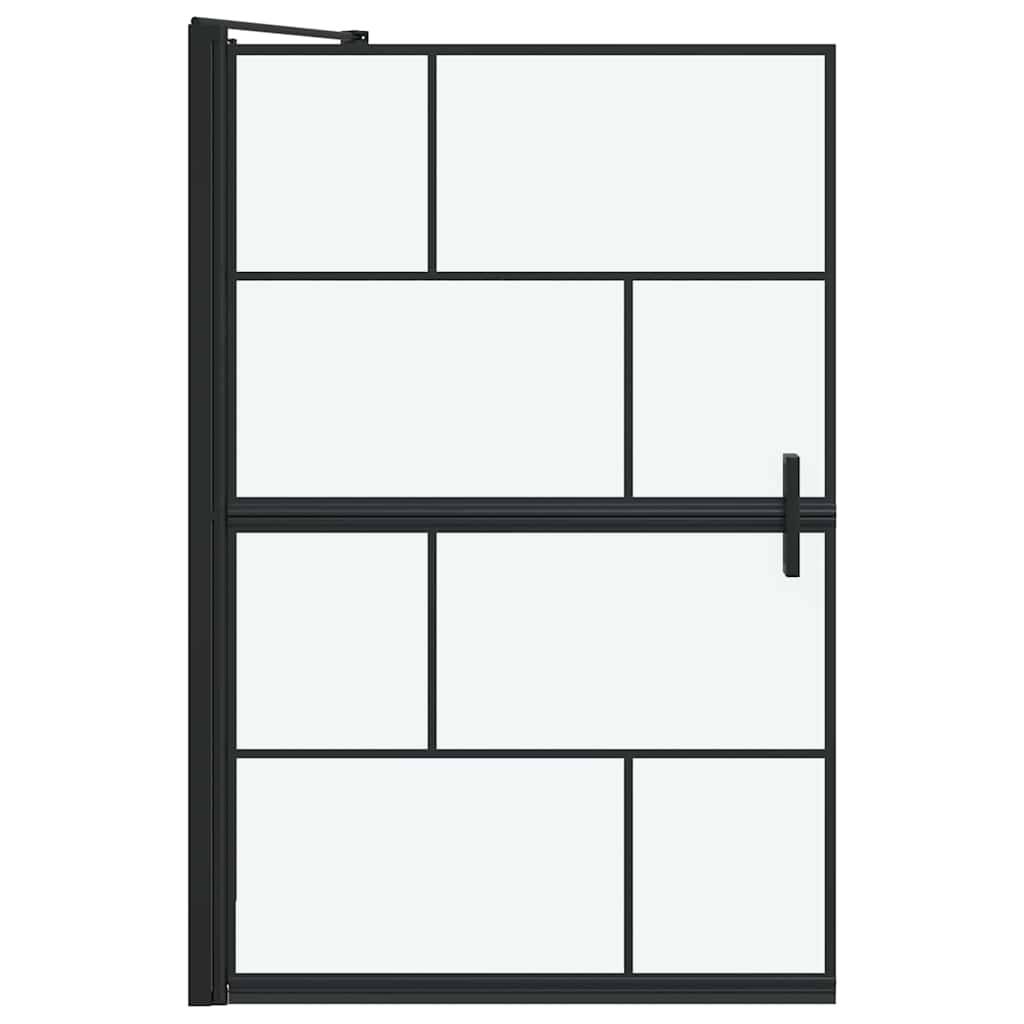 vidaXL Bad-Duschschirm Schwarz und Transparent 116 x 68 x 128 cm