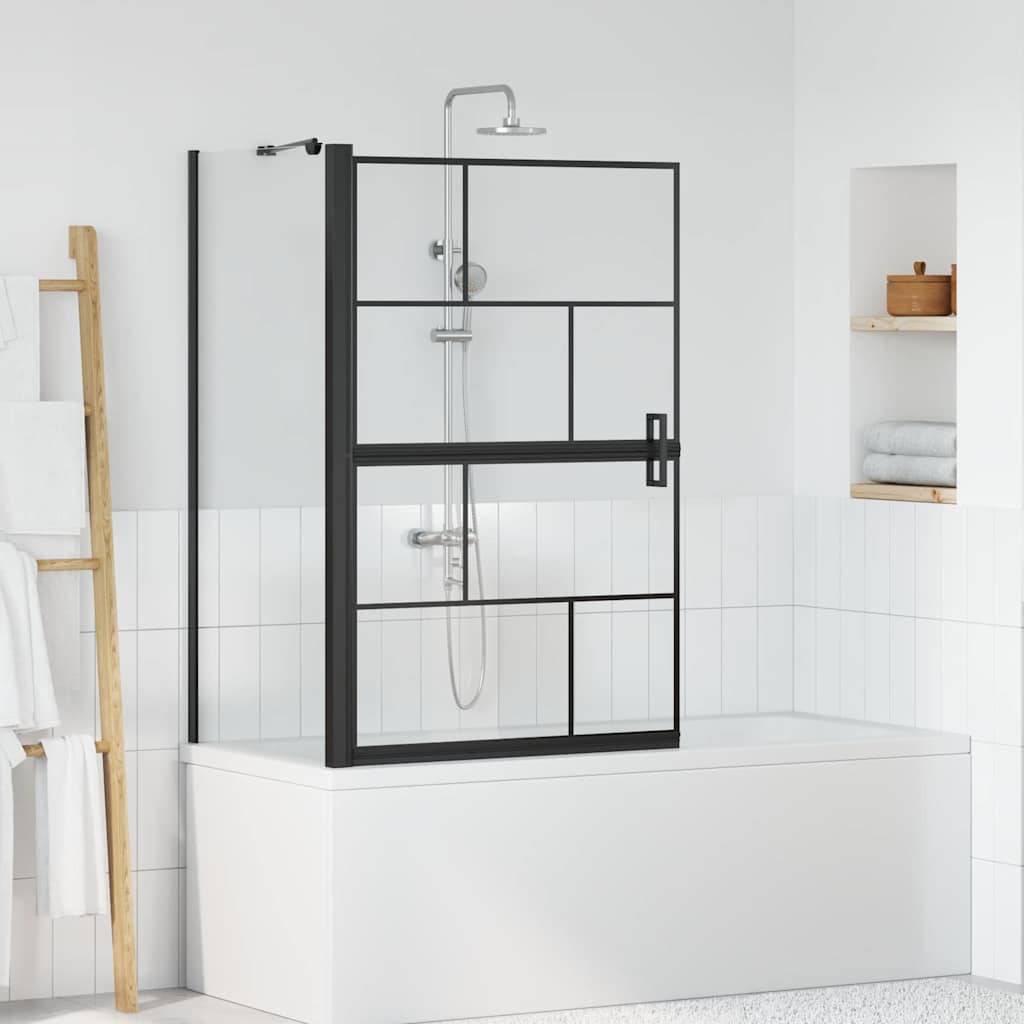 vidaXL Bad-Duschschirm Schwarz und Transparent 80 x 68 x 128 cm