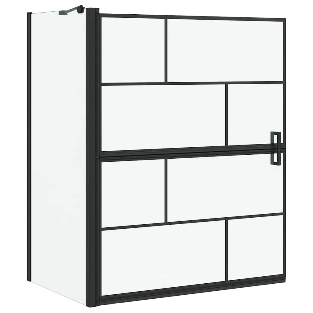 vidaXL Bad-Duschschirm Schwarz und Transparent 100 x 68 x 128 cm