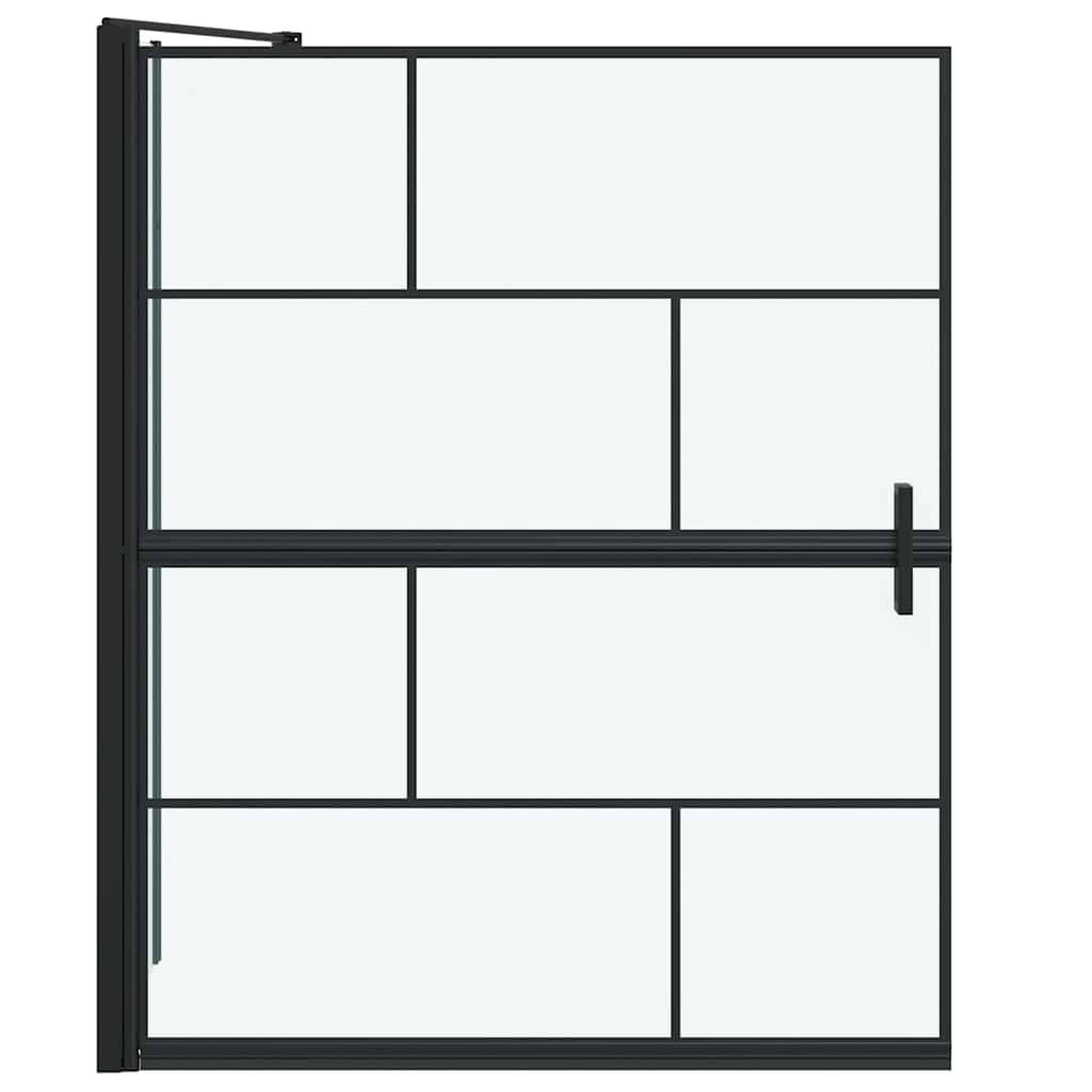 vidaXL Bad-Duschschirm Schwarz und Transparent 100 x 68 x 128 cm
