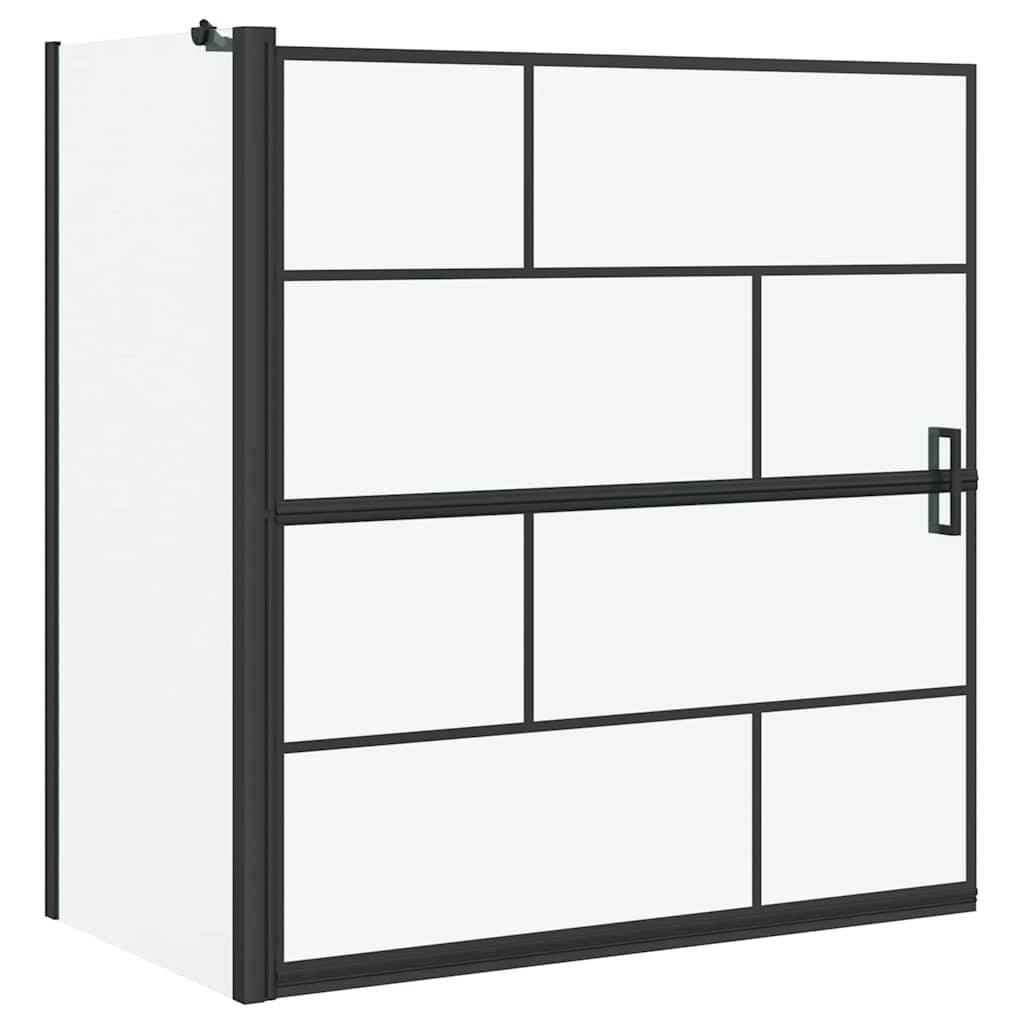 vidaXL Bad-Duschschirm Schwarz und Transparent 116 x 68 x 128 cm