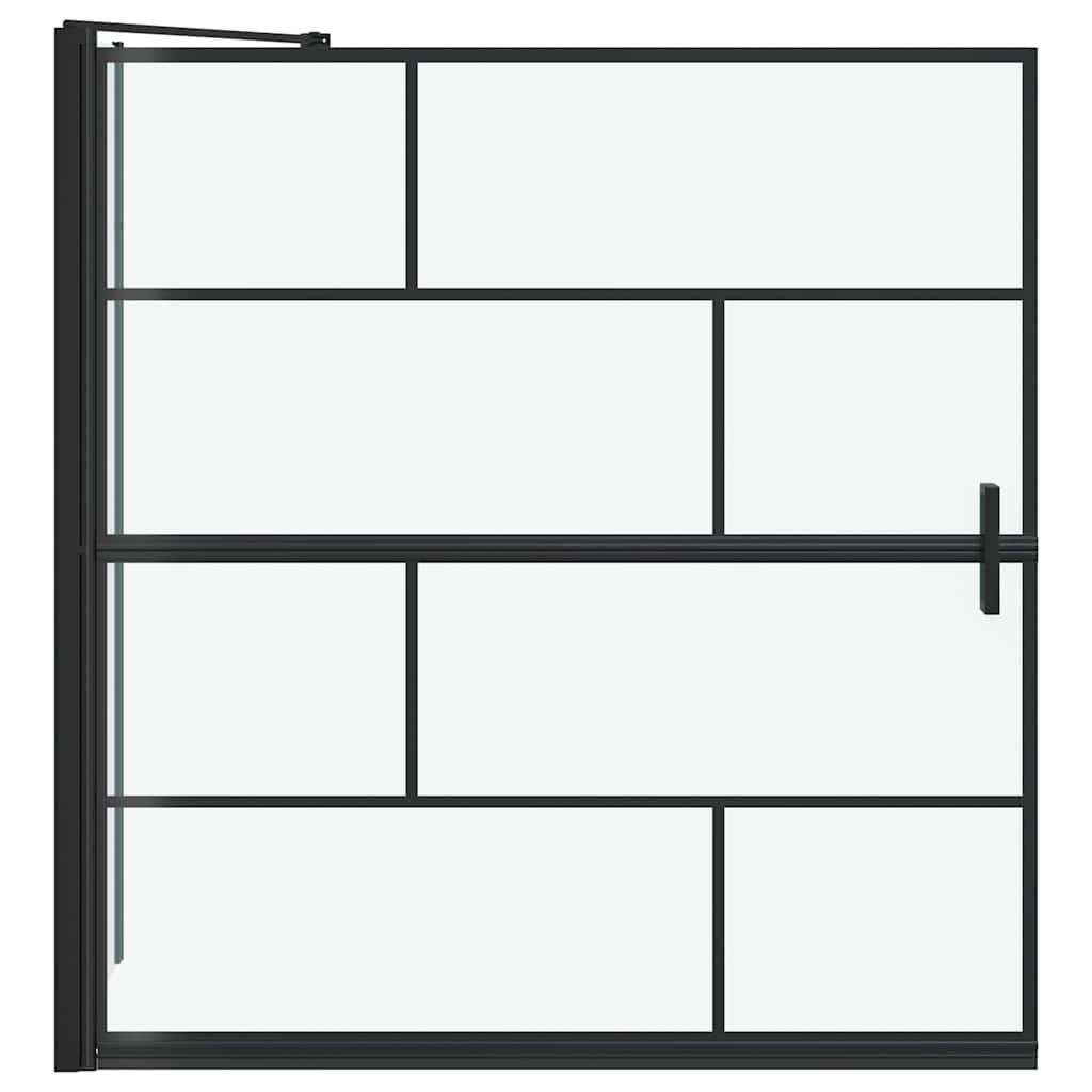 vidaXL Bad-Duschschirm Schwarz und Transparent 116 x 68 x 128 cm