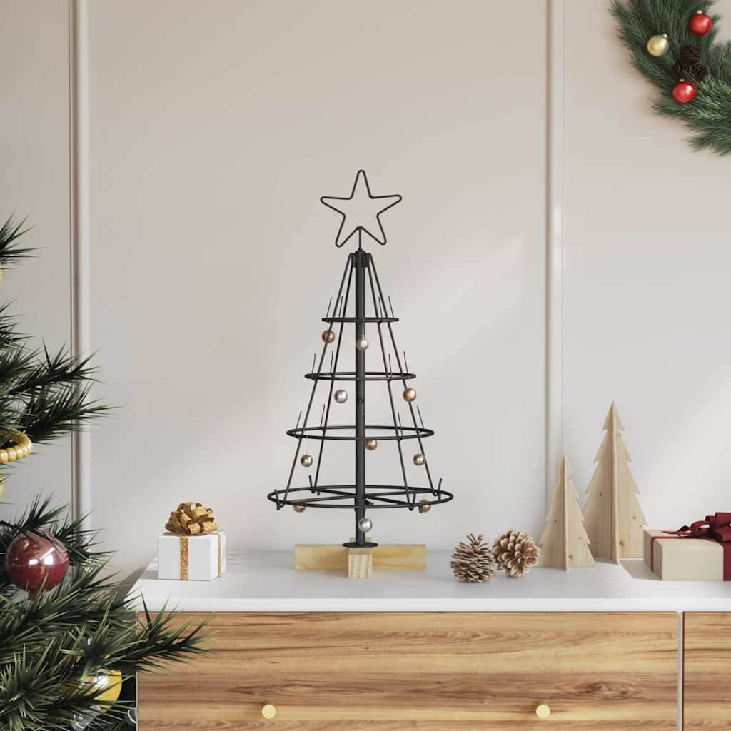 vidaXL Weihnachtsdeko mit Ständer Schwarz 60 cm Stahl