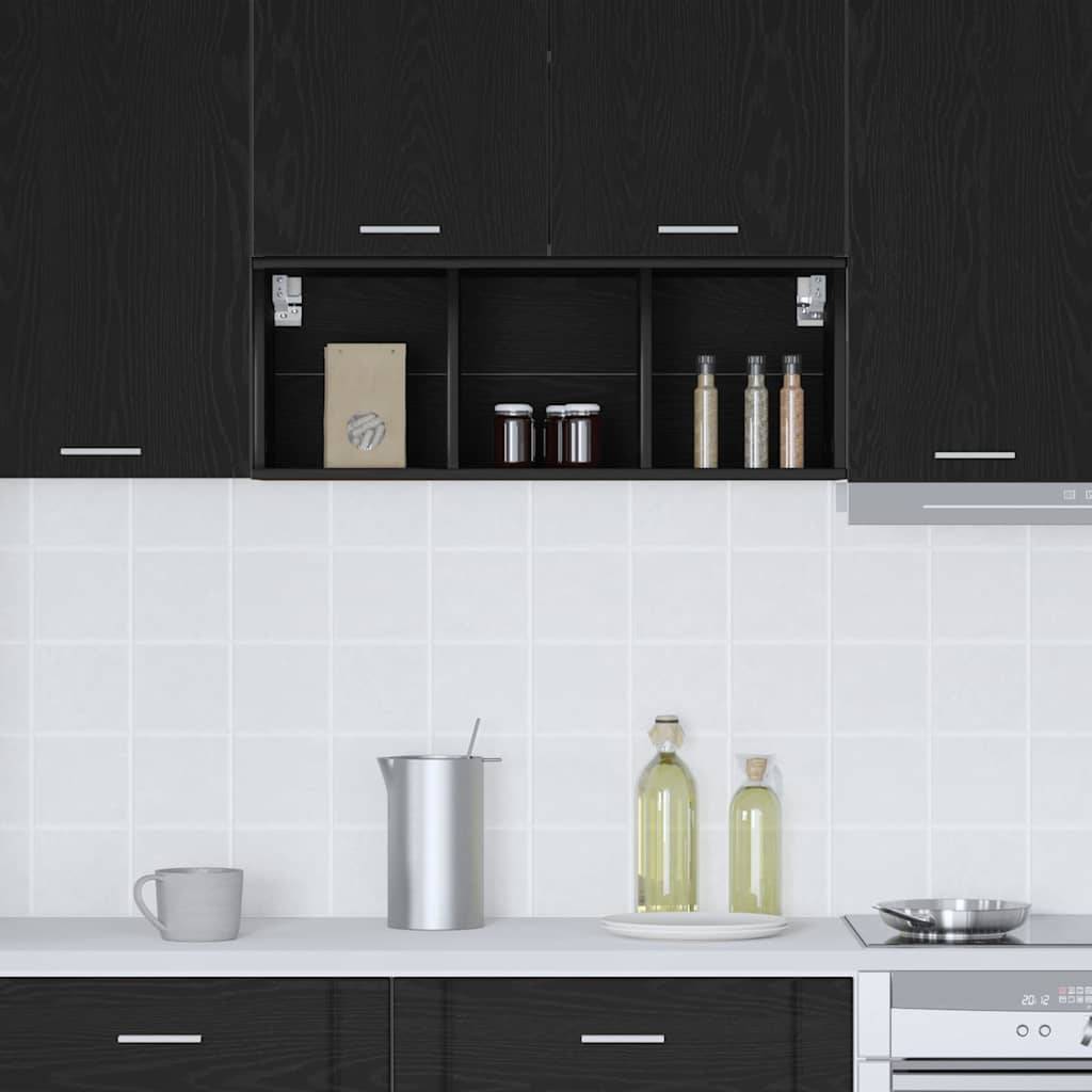 vidaXL Hängeschrank Schwarz Eichen-Optik 30 x 29,5 x 80 cm