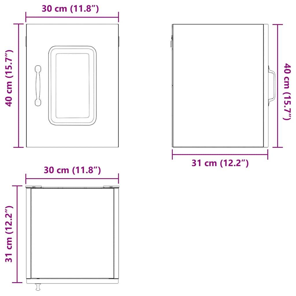 vidaXL Küchenschrank Kalmar 2 pcs Graues Sonoma 30 x 31 x 40 cm