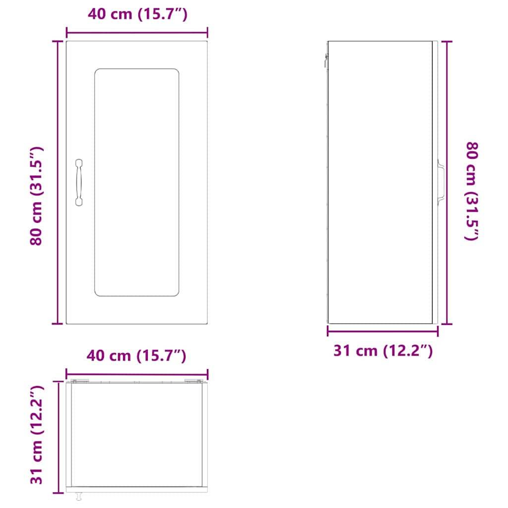 vidaXL Küchenschrank Kalmar 2 pcs Braun Eichen-Optik 40 x 31 x 80 cm