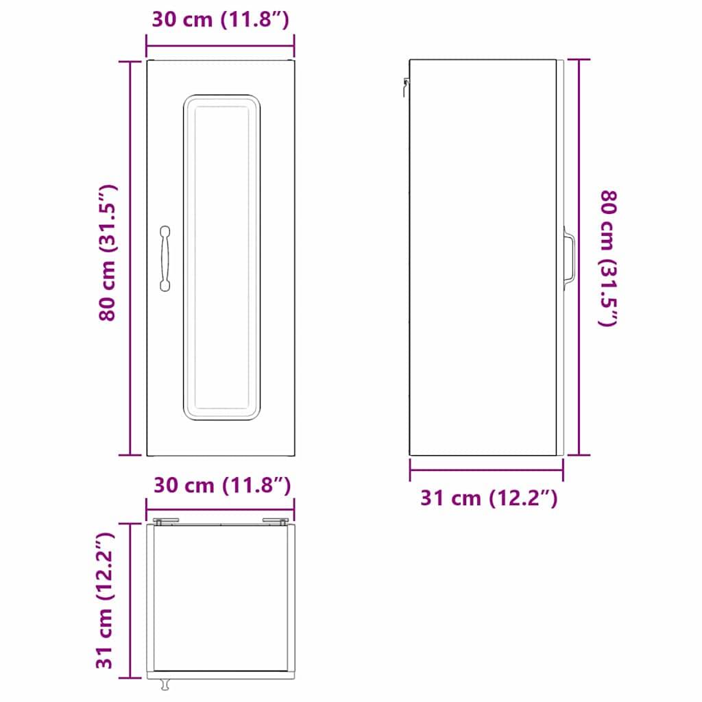 Kühlschrank-Abmessungen: Höhe 80 cm (31,5