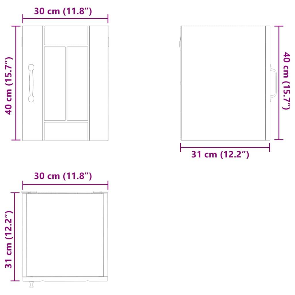 Schrankmasse: Höhe 40 cm (15,7
