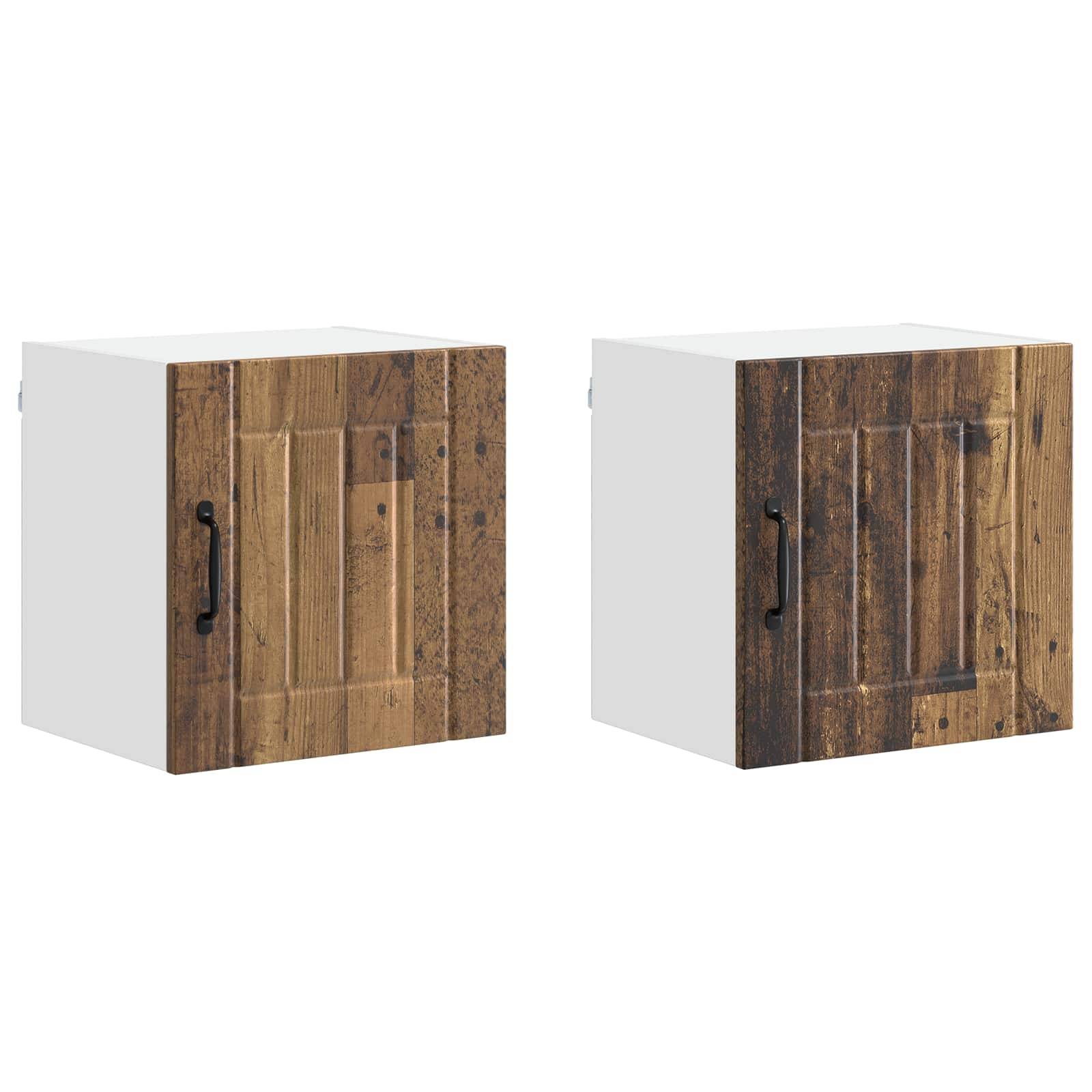 vidaXL Küchenschrank Lucca 2 pcs Altholz 40 x 31 x 40 cm Holzwerkstoff