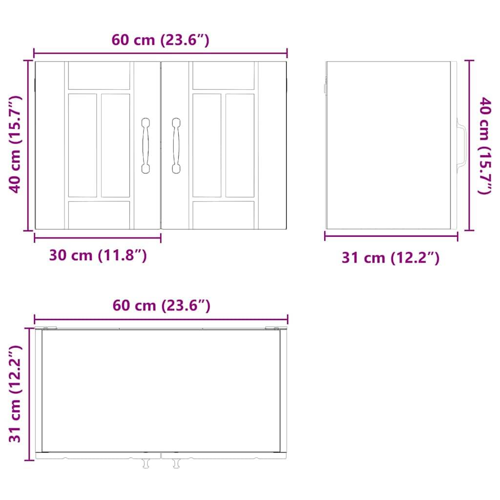 vidaXL Küchenwandschränke Lucca 2 pcs Geräucherte Eiche Holzwerkstoff