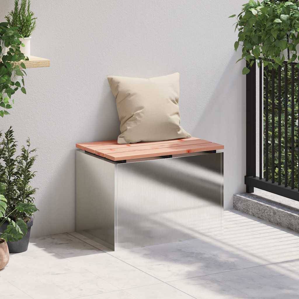 vidaXL Gartenbank Edelstahl 60 x 40 x 43 cm