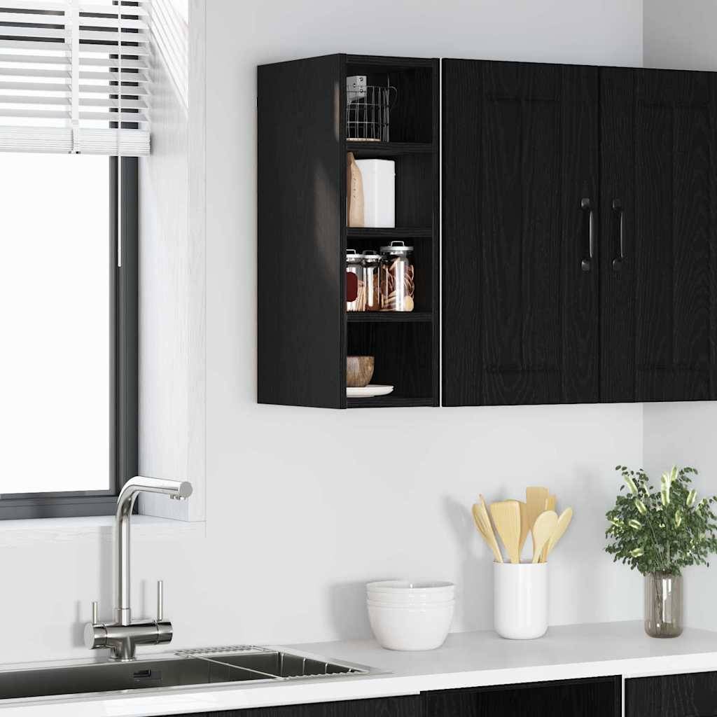 vidaXL Hängeschrank mit Regal Schwarz Eichen-Optik 20 x 29,5 x 60 cm