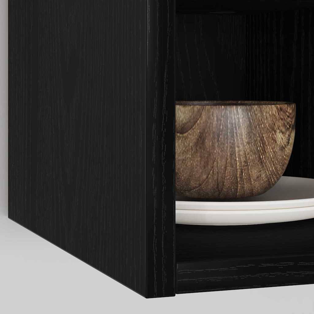 vidaXL Hängeschrank mit Regal Schwarz Eichen-Optik 20 x 29,5 x 60 cm