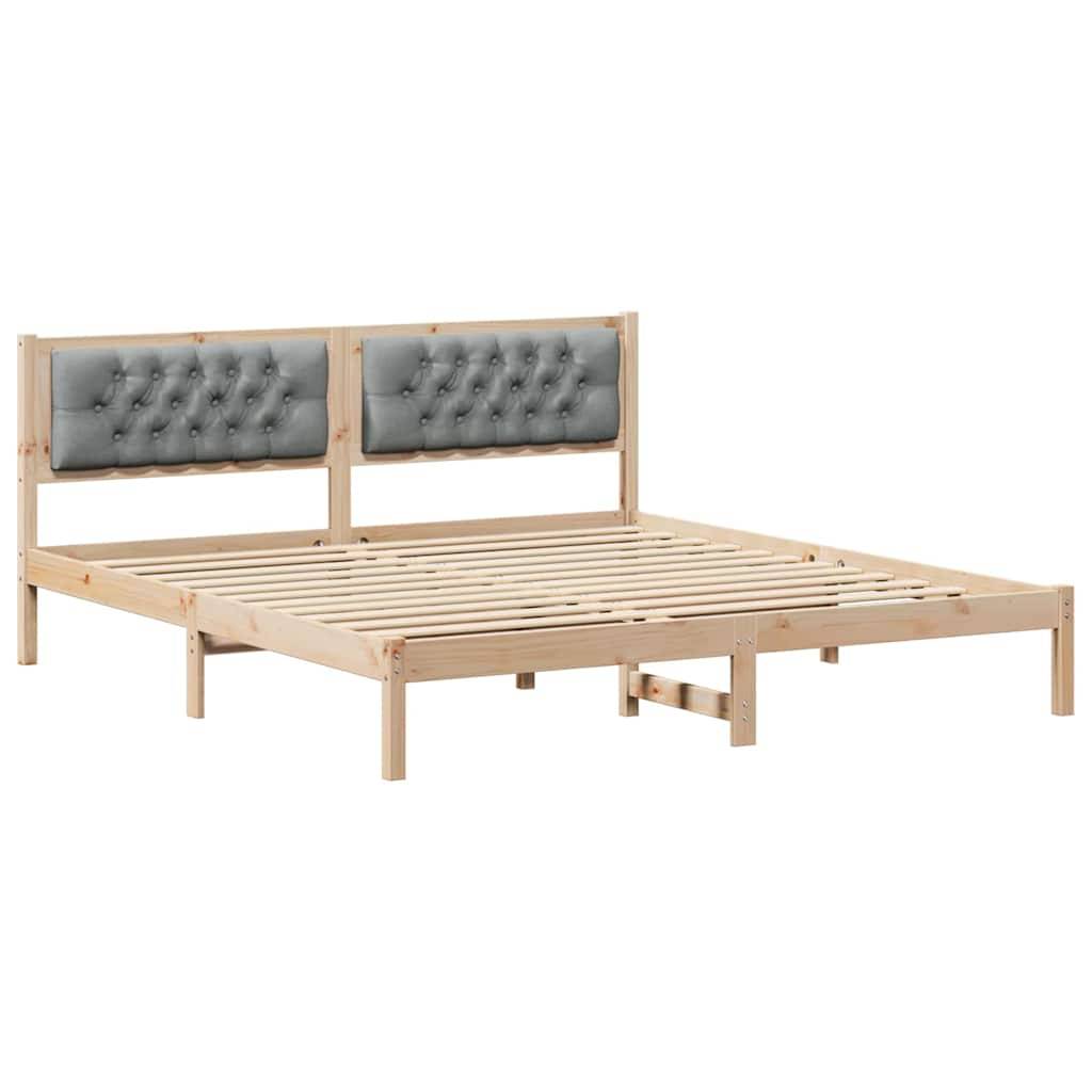 vidaXL Bettrahmen Hellgrau 160 x 200 cm Massives Kiefernholz