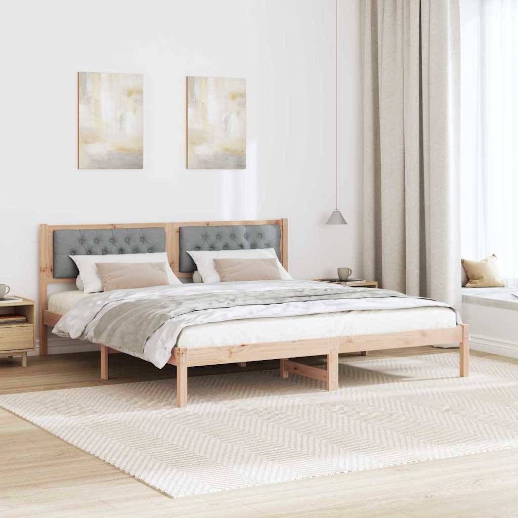 vidaXL Bettrahmen Hellgrau 160 x 200 cm Massives Kiefernholz