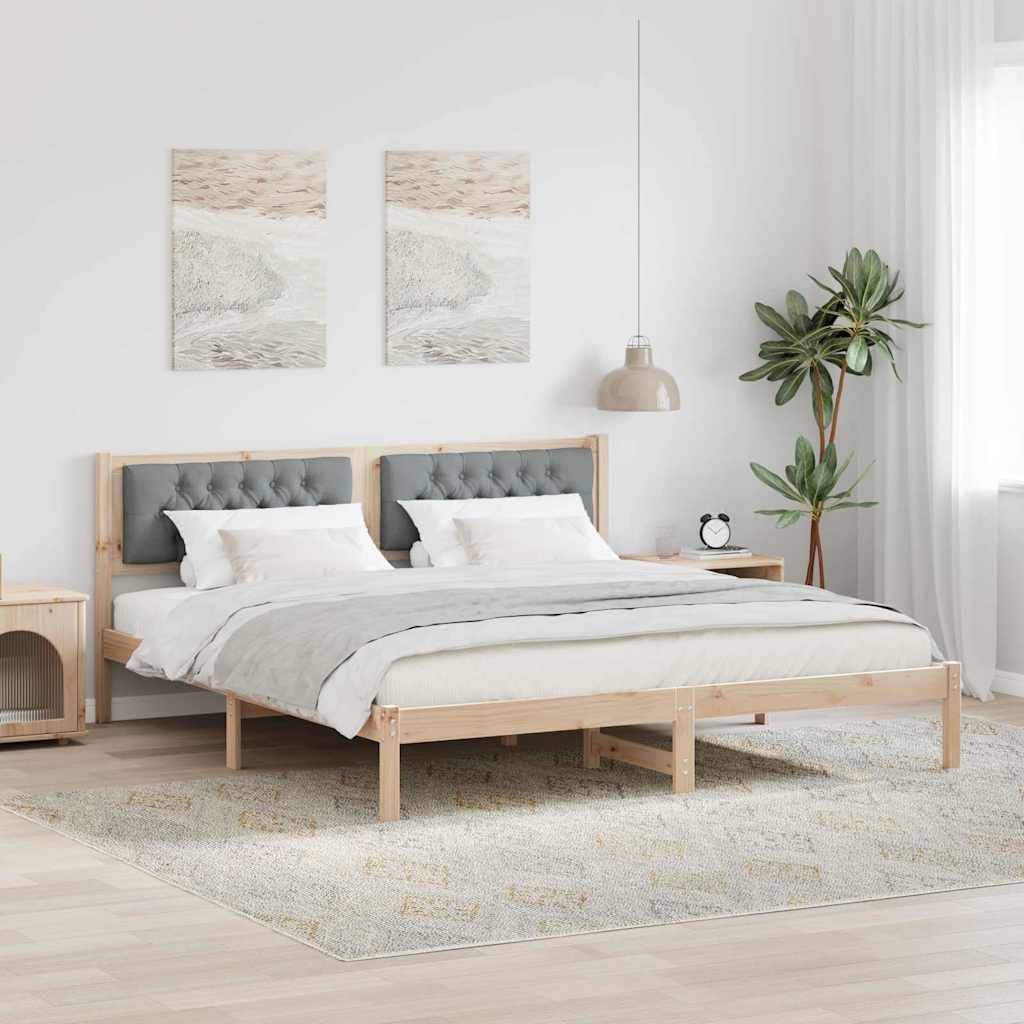 vidaXL Bettrahmen Hellgrau 160 x 200 cm Massives Kiefernholz