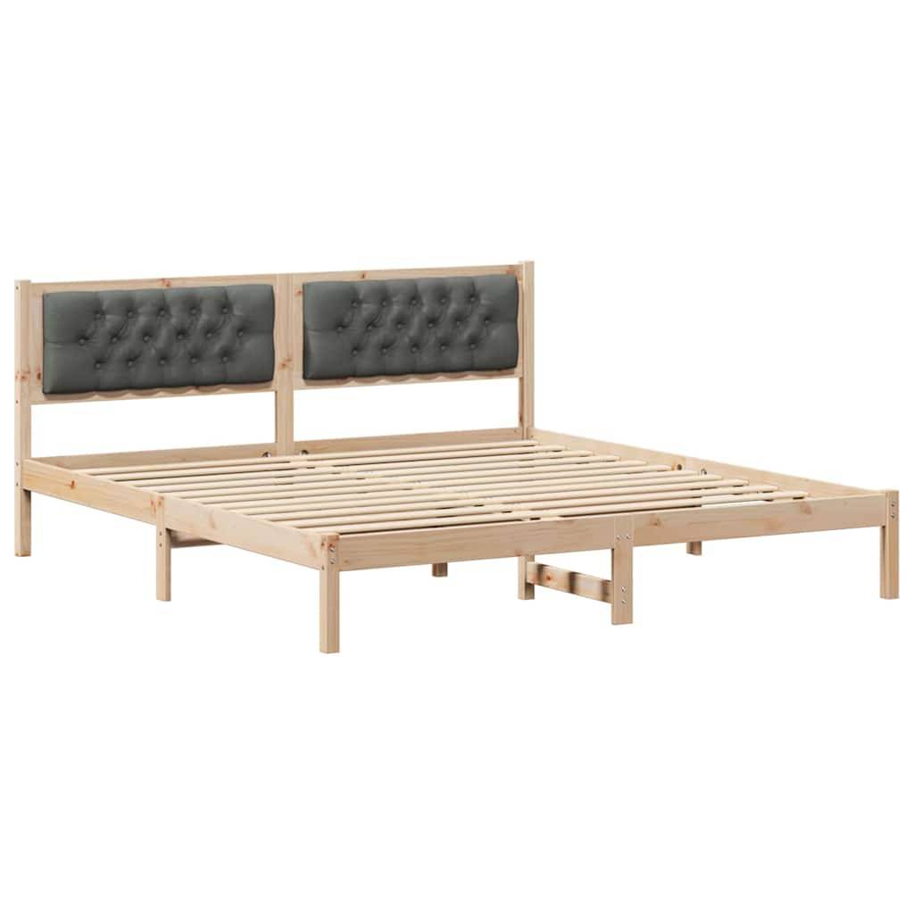 vidaXL Bettrahmen Dunkelgrau 160 x 200 cm Massives Kiefernholz