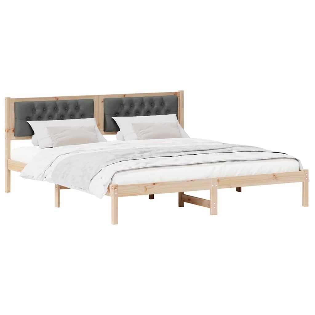 vidaXL Bettrahmen Dunkelgrau 160 x 200 cm Massives Kiefernholz