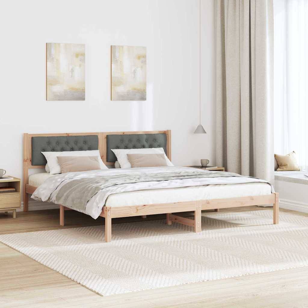 vidaXL Bettrahmen Dunkelgrau 160 x 200 cm Massives Kiefernholz