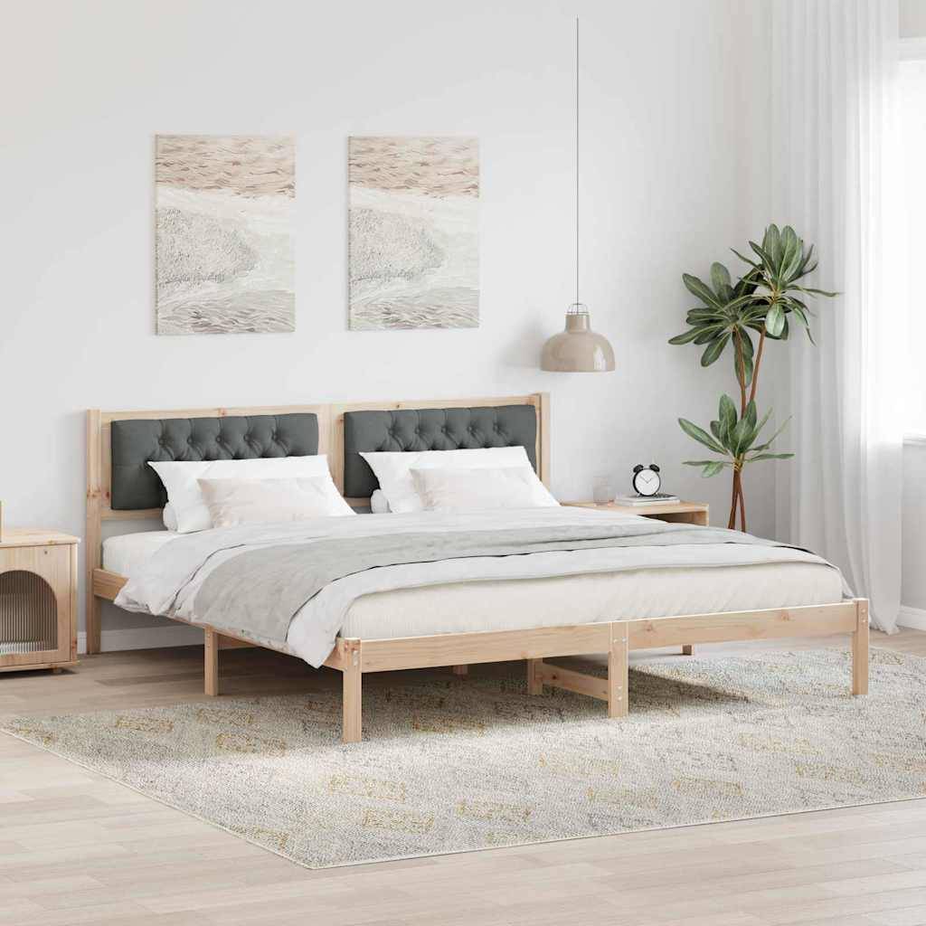 vidaXL Bettrahmen Dunkelgrau 160 x 200 cm Massives Kiefernholz