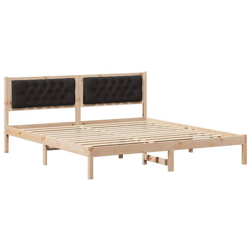 vidaXL Bettrahmen Schwarz 160 x 200 cm Massives Kiefernholz