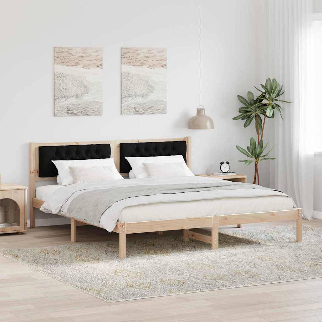 vidaXL Bettrahmen Schwarz 160 x 200 cm Massives Kiefernholz