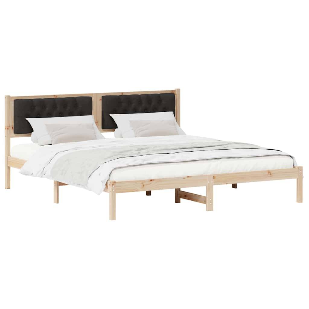 vidaXL Bettrahmen Schwarz 160 x 200 cm Massives Kiefernholz