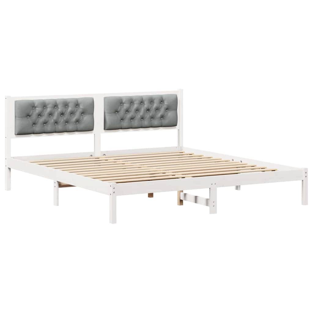 vidaXL Bettrahmen Hellgrau 160 x 200 cm Massives Kiefernholz
