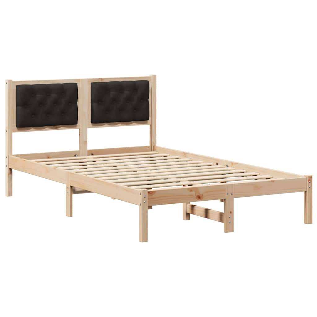 vidaXL Bettrahmen Schwarz 135 x 190 cm Massives Kiefernholz