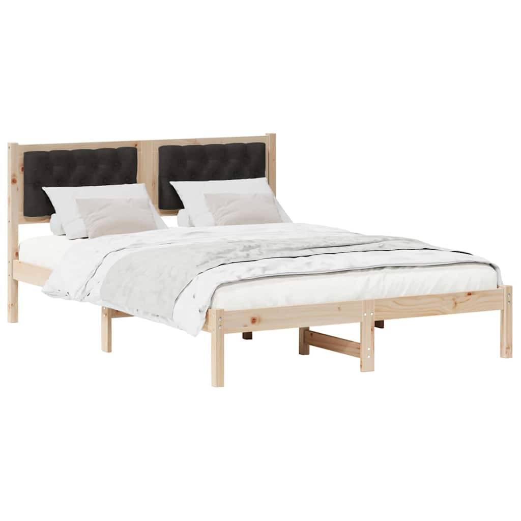 vidaXL Bettrahmen Schwarz 150 x 200 cm Massives Kiefernholz