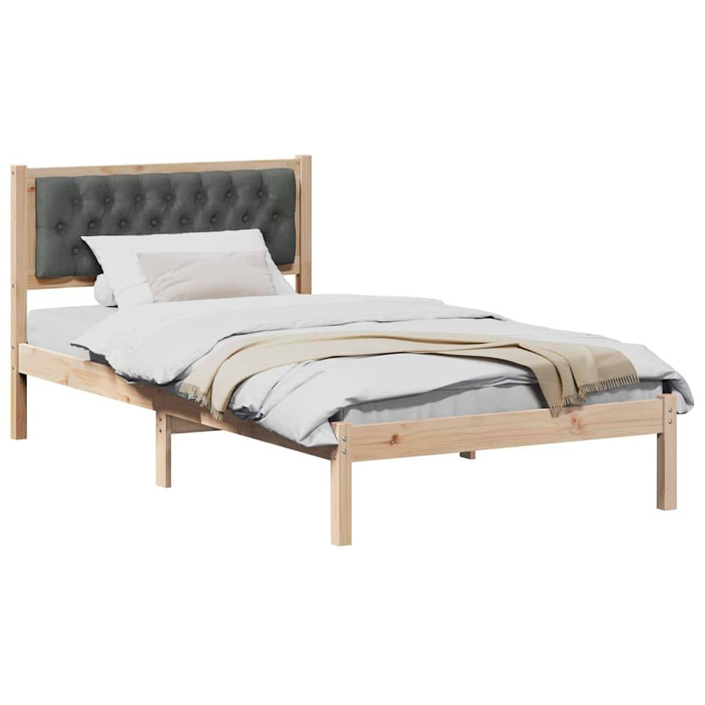 vidaXL Bettrahmen Dunkelgrau 100 x 200 cm Massives Kiefernholz