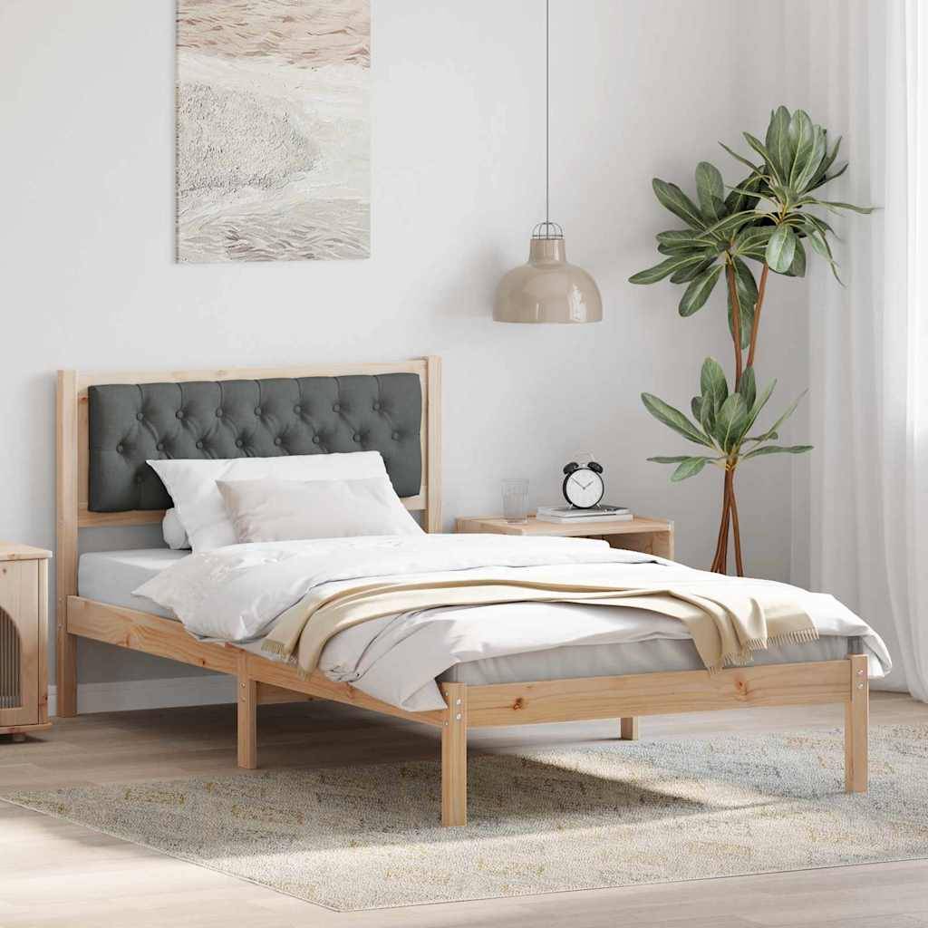 vidaXL Bettrahmen Dunkelgrau 100 x 200 cm Massives Kiefernholz