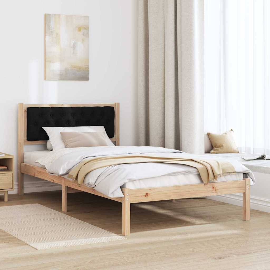 vidaXL Bettrahmen Schwarz 100 x 200 cm Massives Kiefernholz