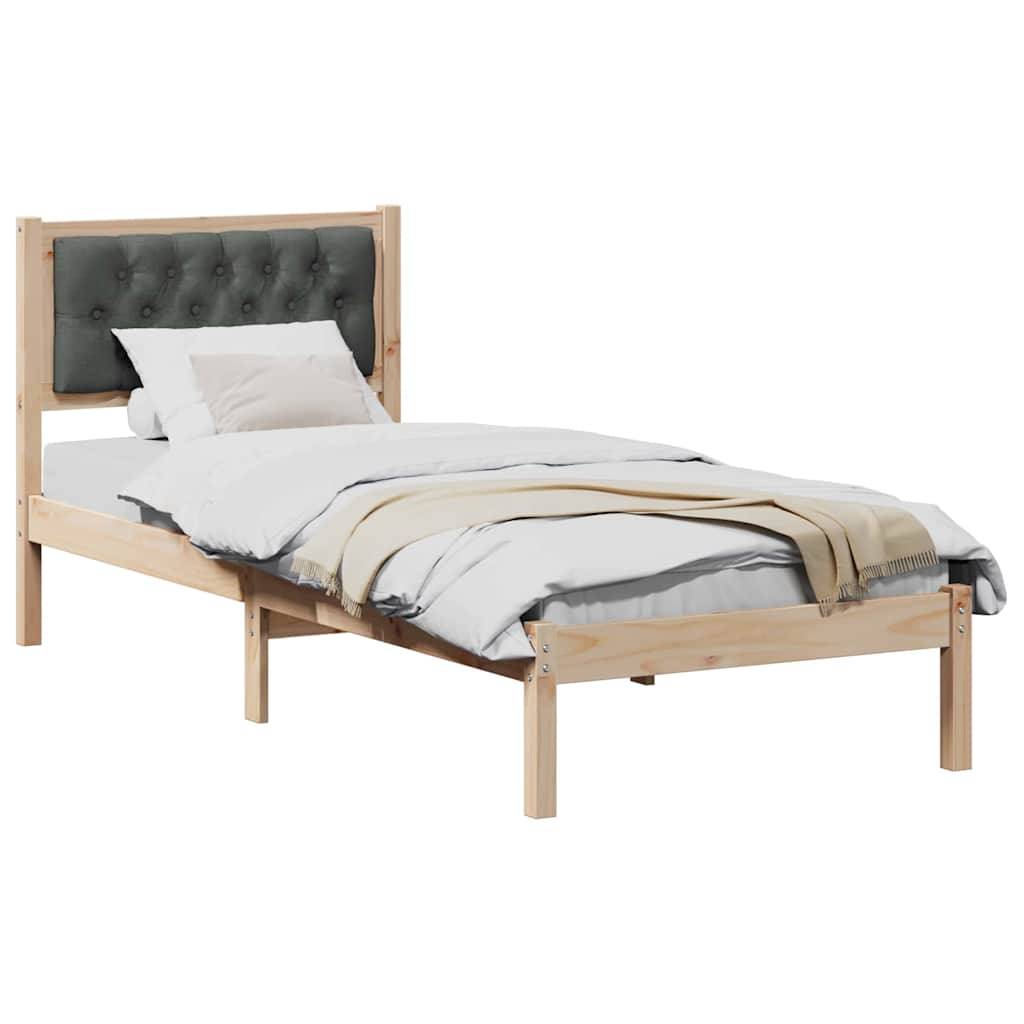 vidaXL Bettrahmen Dunkelgrau 80 x 200 cm Massives Kiefernholz