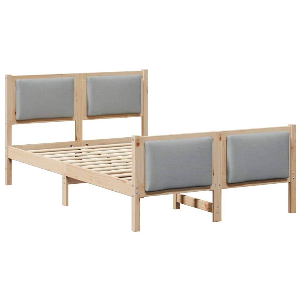 vidaXL Bettrahmen mit Kopfteil Hellgrau 120 x 200 cm Stoff