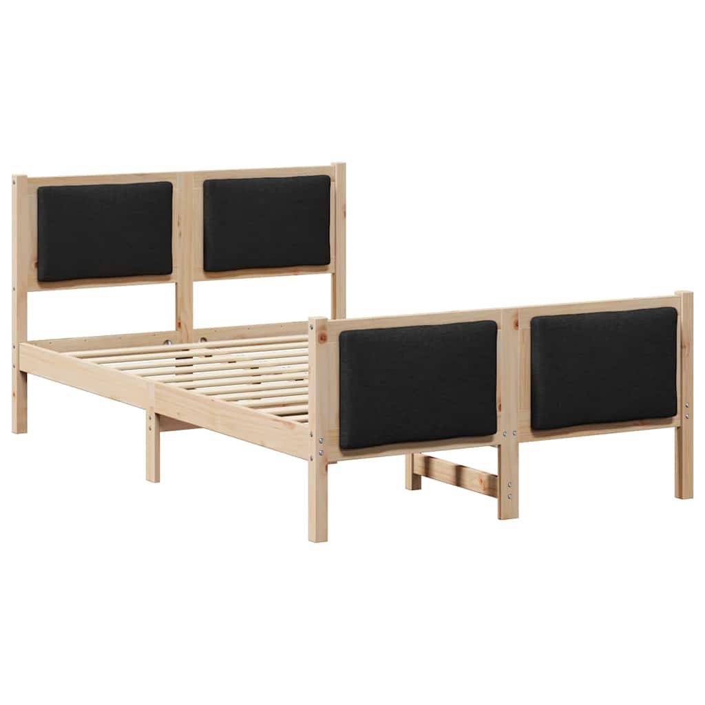 vidaXL Bettrahmen mit Kopfteil Schwarz 120 x 190 cm Stoff