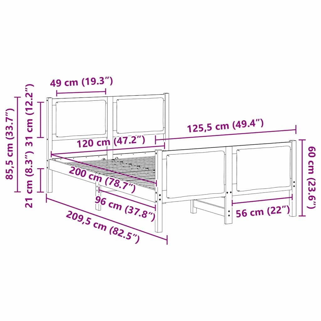 Bettabmessungen: Länge 209,5 cm (82,5