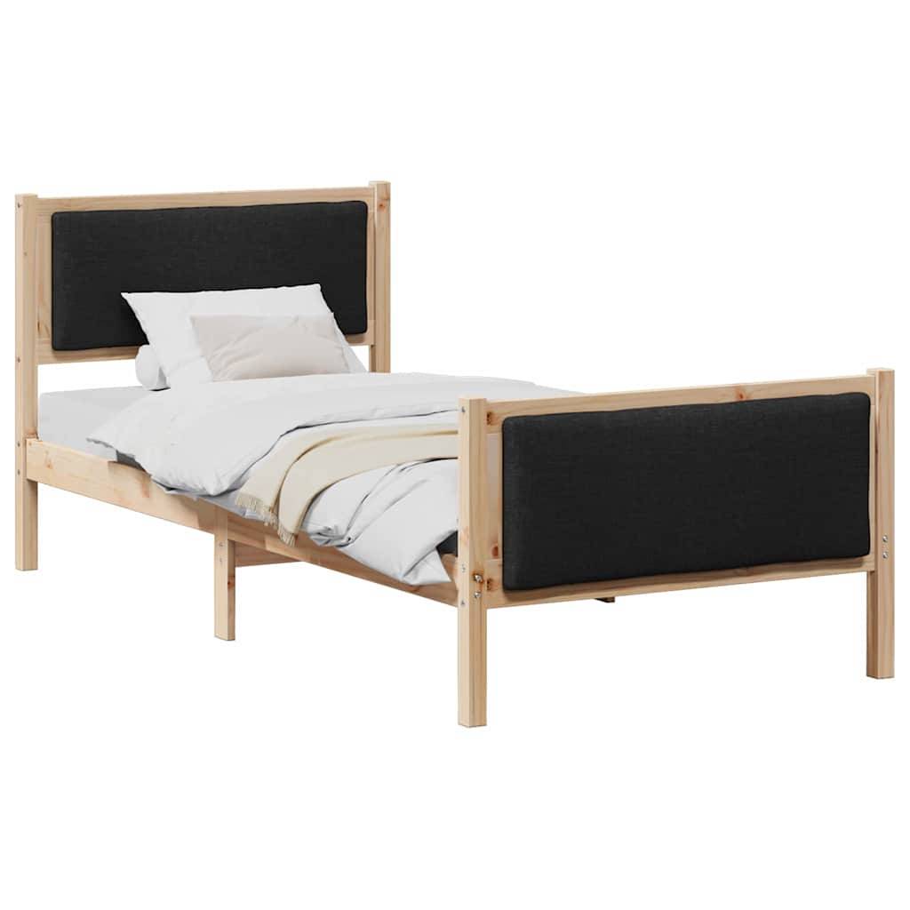 vidaXL Bettrahmen mit Kopfteil Schwarz 100 x 200 cm Stoff