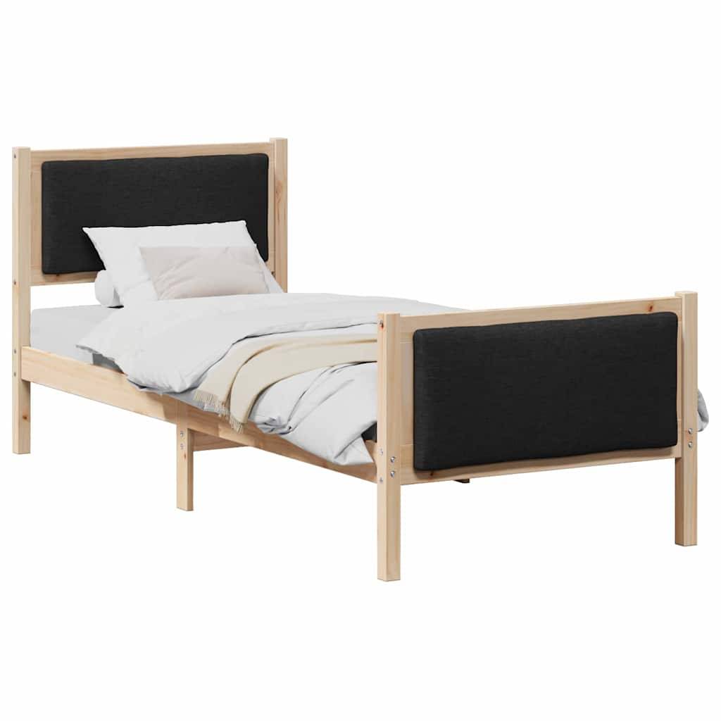 vidaXL Bettrahmen mit Kopfteil Schwarz 80 x 200 cm Stoff