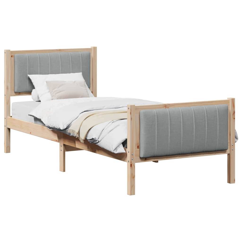 vidaXL Bettgestell Braun und hellgrau 80 x 200 cm Massivholz Kiefer
