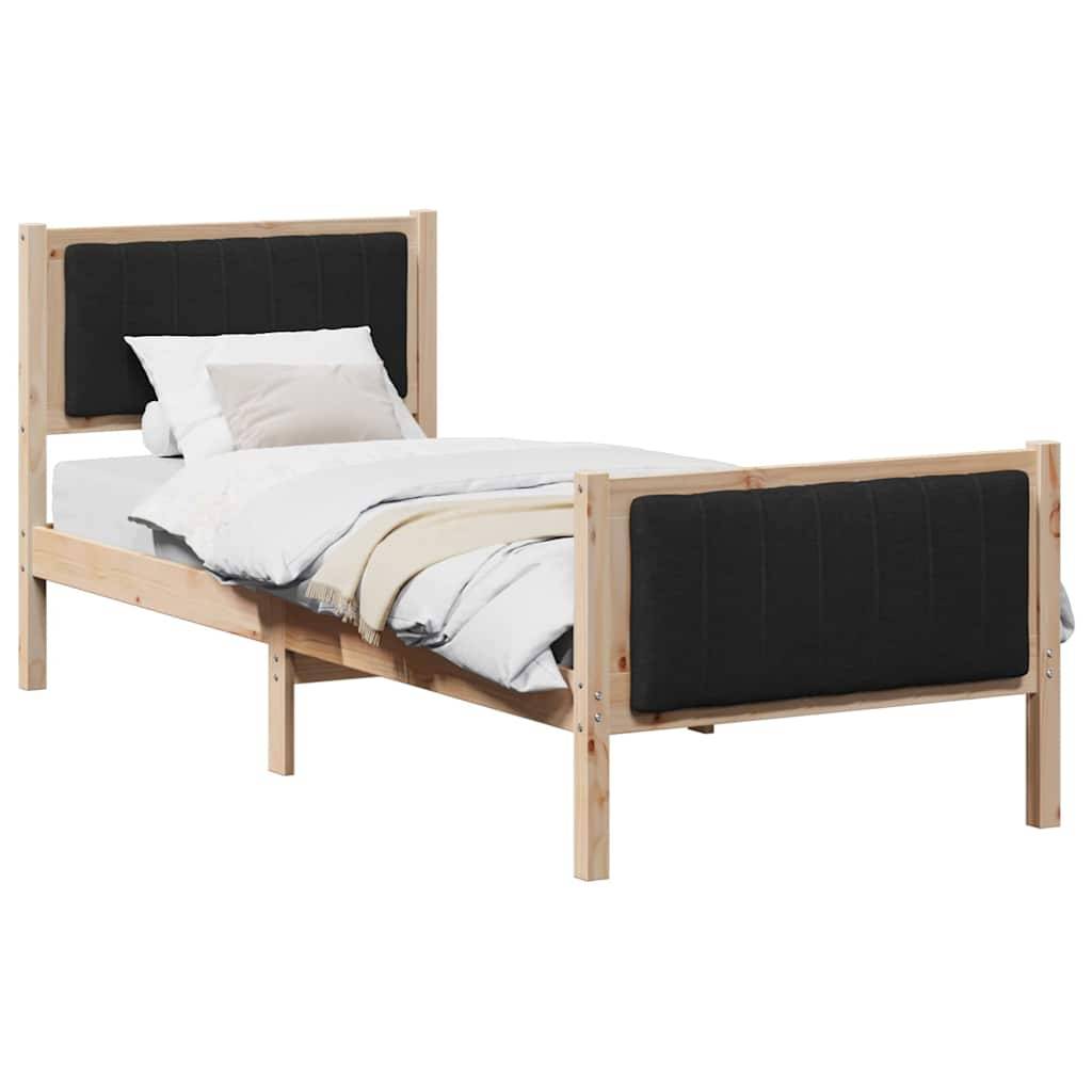 vidaXL Bettgestell Braun und Schwarz 80 x 200 cm Massivholz Kiefer