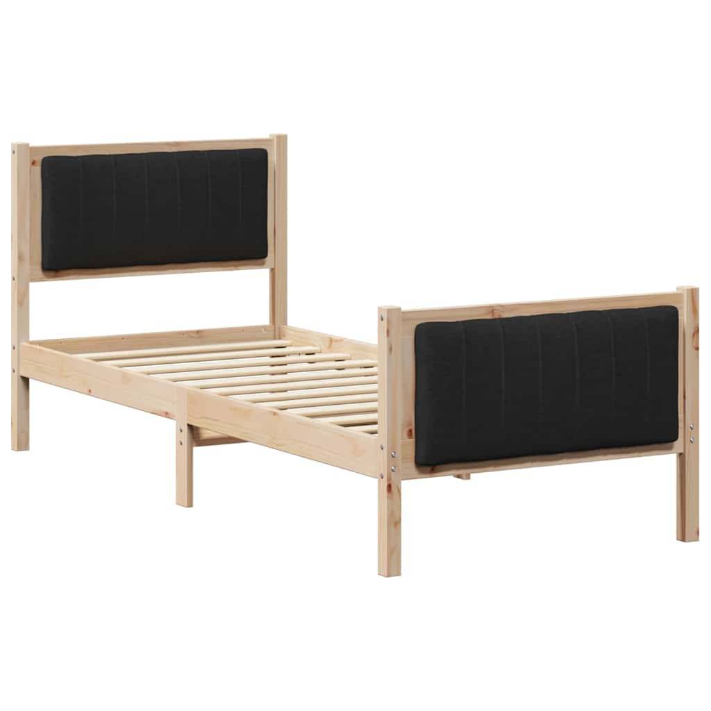 vidaXL Bettgestell Braun und Schwarz 80 x 200 cm Massivholz Kiefer
