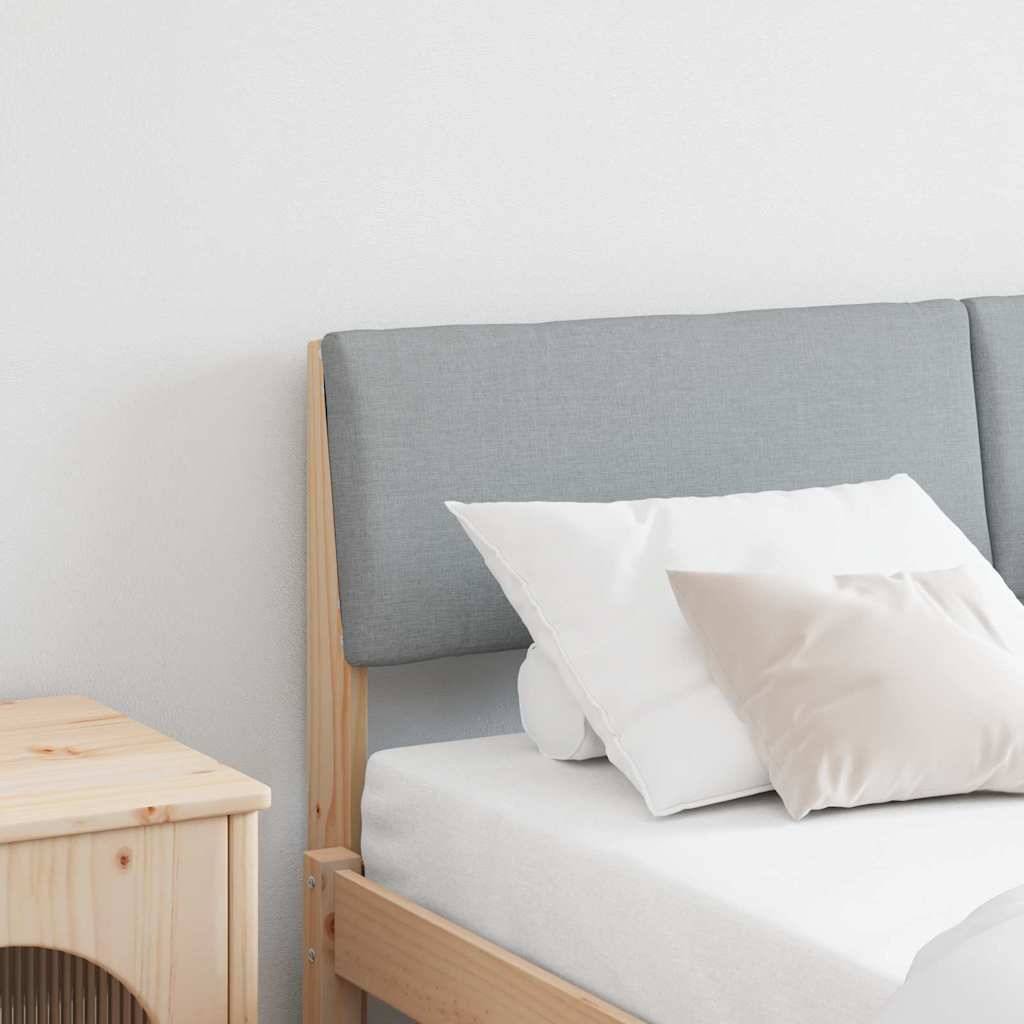 vidaXL Gepolstertes Kopfteil Hellgrau 135 cm Massives Kiefernholz