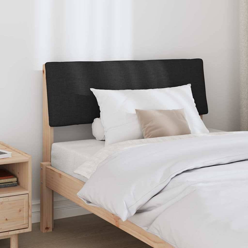 vidaXL Gepolstertes Kopfteil Schwarz 90 cm Massives Kiefernholz