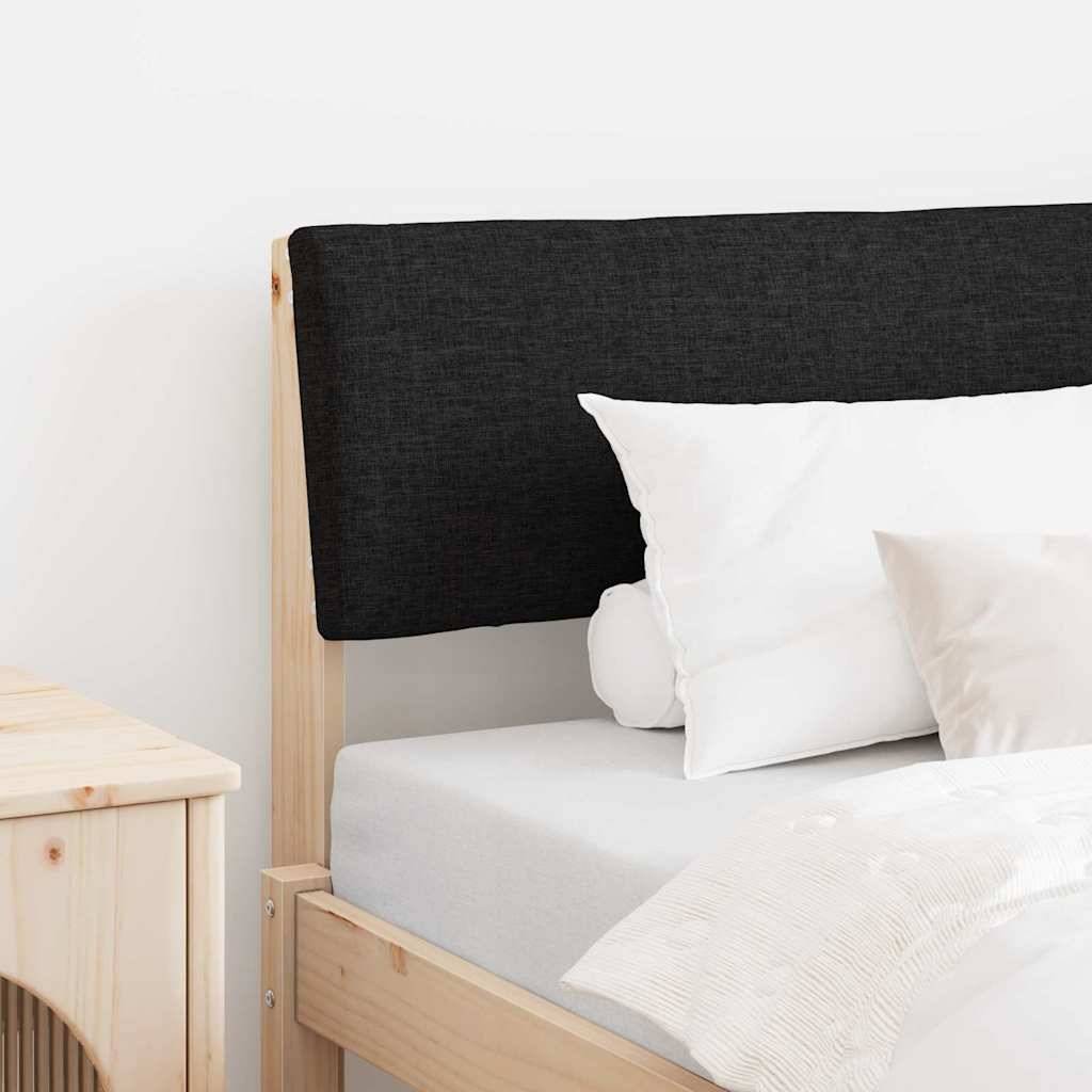 vidaXL Gepolstertes Kopfteil Schwarz 90 cm Massives Kiefernholz