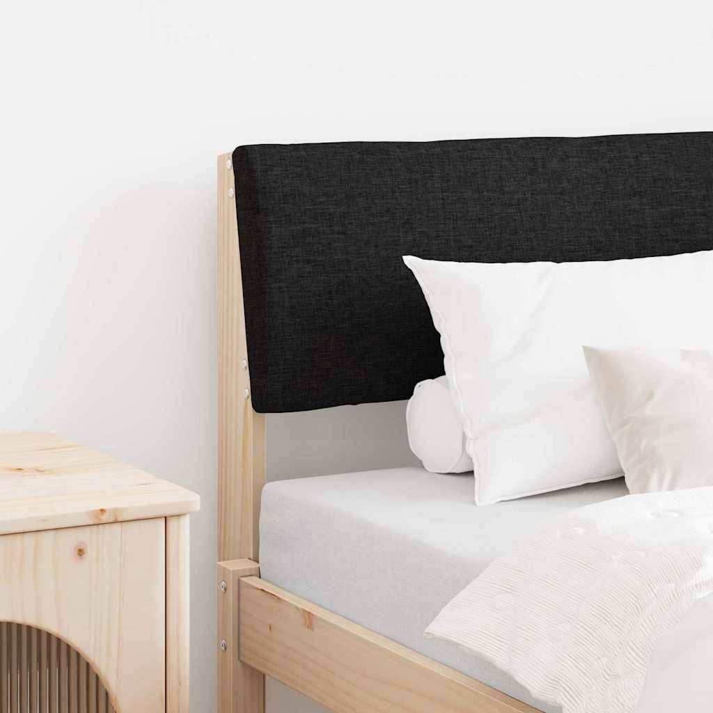 vidaXL Gepolstertes Kopfteil Schwarz 75 cm Massives Kiefernholz