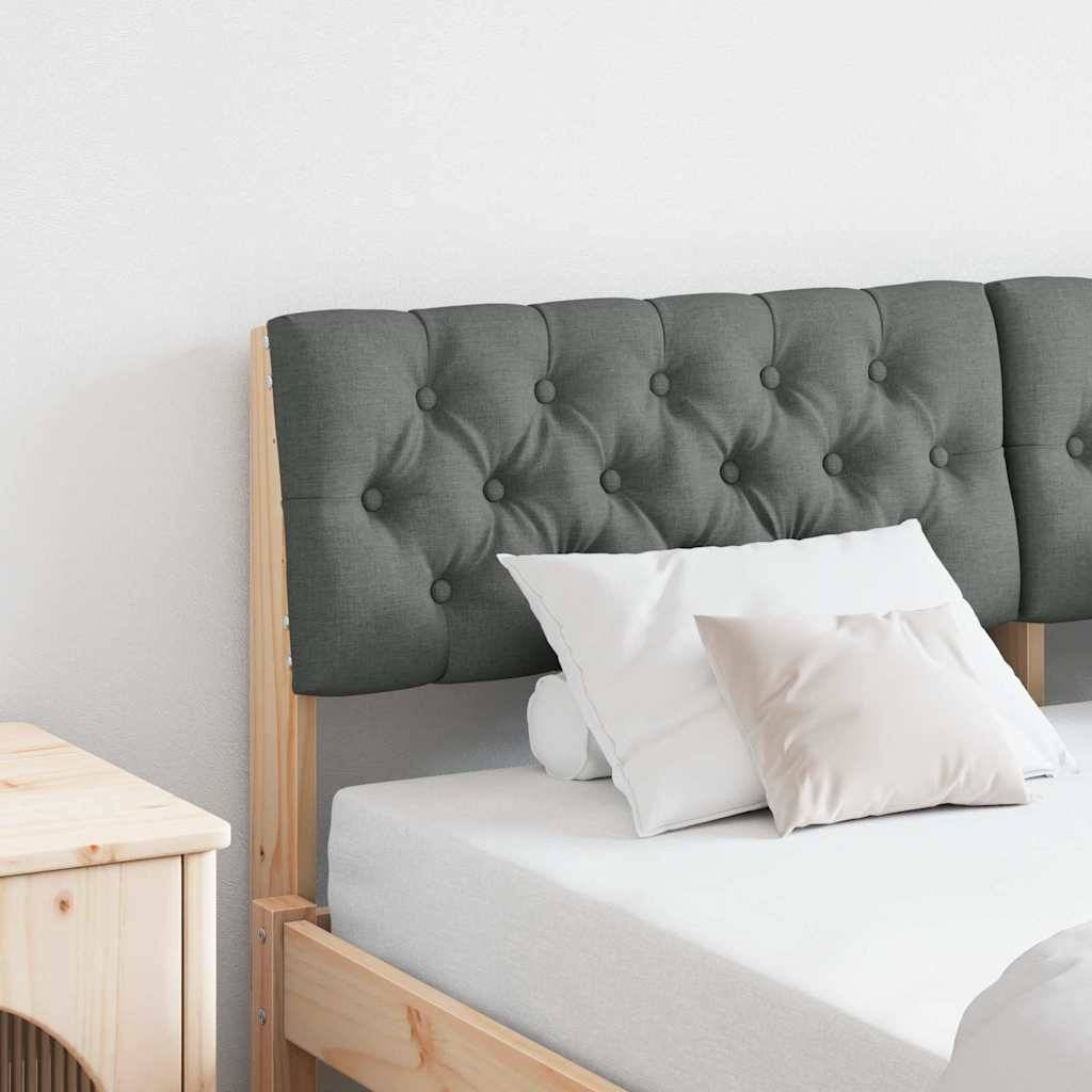 vidaXL Gepolstertes Kopfteil Dunkelgrau 160 cm Massives Kiefernholz