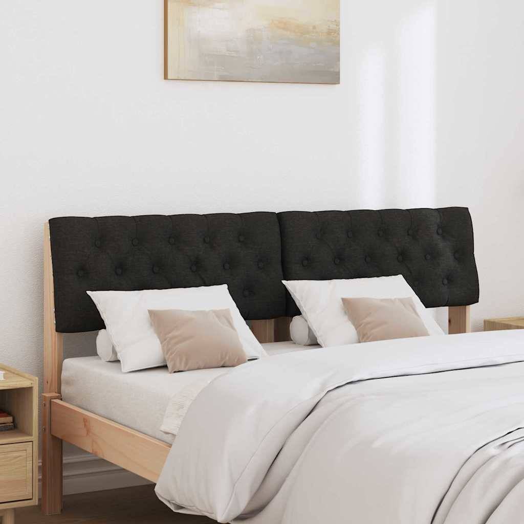 vidaXL Gepolstertes Kopfteil Schwarz 140 cm Massives Kiefernholz