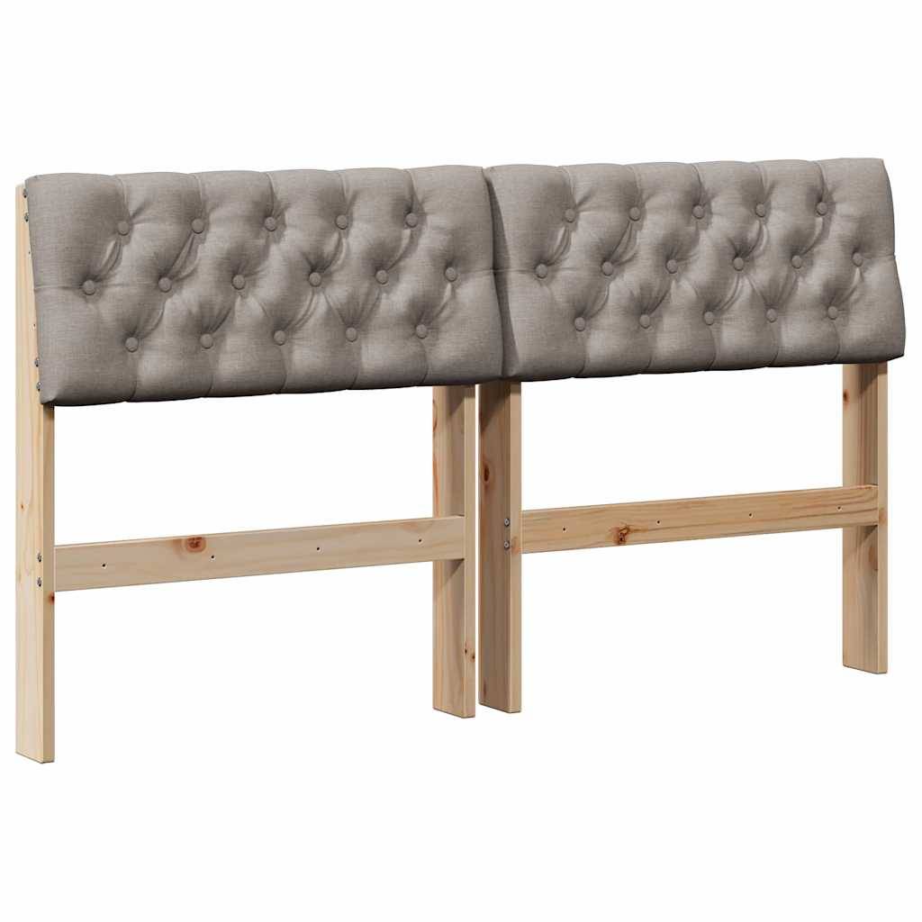 vidaXL Gepolstertes Kopfteil Taupe 150 cm Massives Kiefernholz